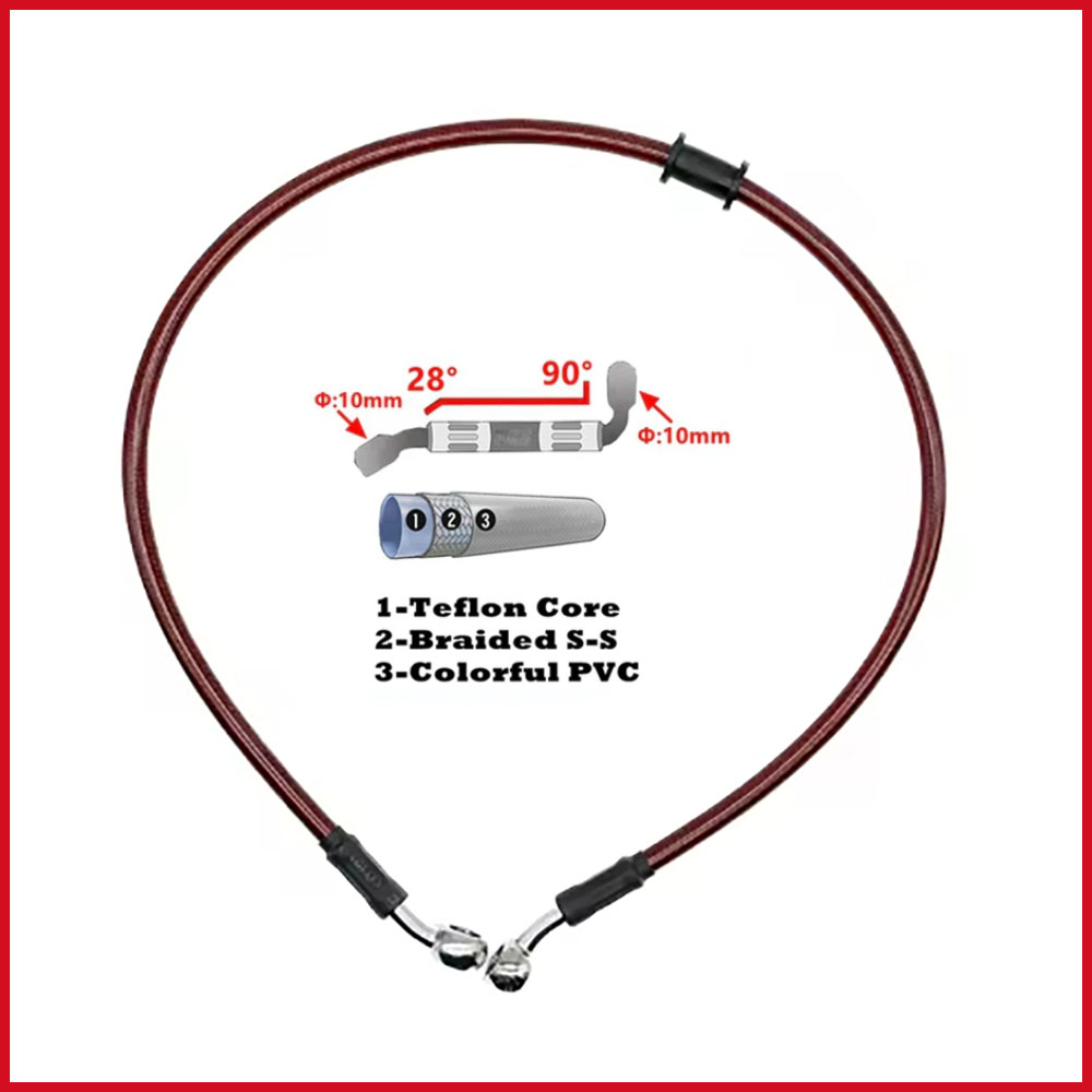 Motorcycle Brake Cable - 28-90 graus 10mm banjo 300mm a
