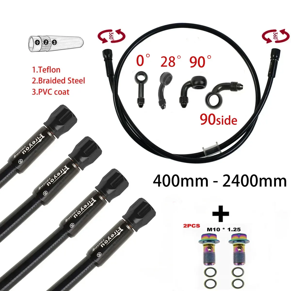 Motorcycle Brake Cable - An3 mangueira de freio trançada, tubo