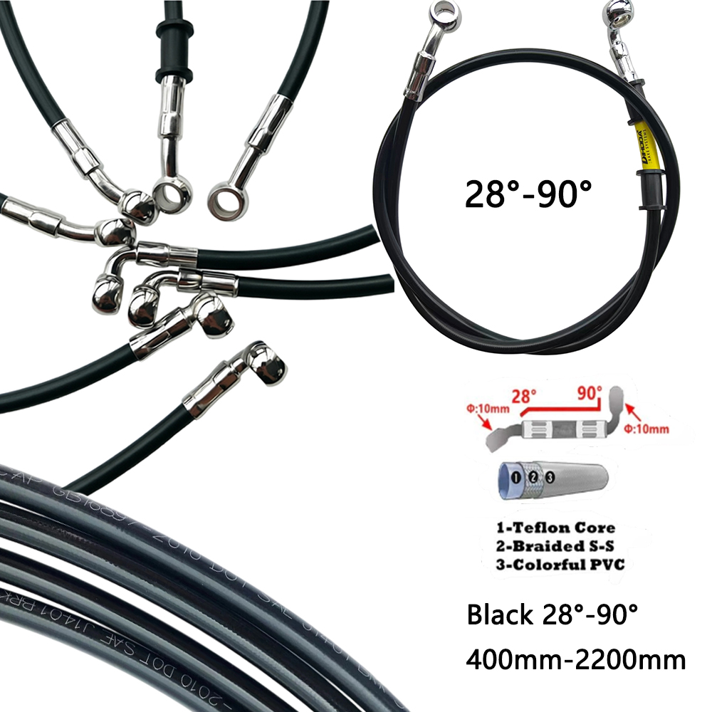 Preto 28 ° -90 °   Mangueira d - Motorcycle Brake Cable avaliação e preço