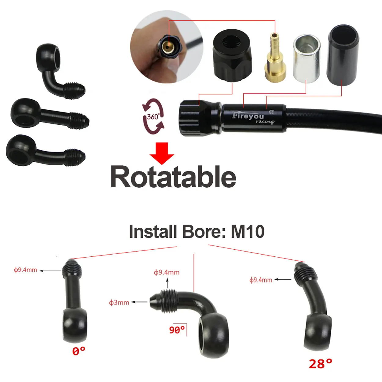 An3 mangueira de freio trançad - Motorcycle Brake Cable avaliação e preço
