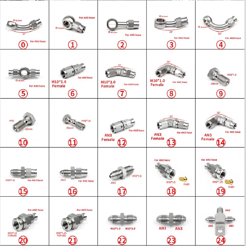 01PC AN3 AN4 Mangueira de Óleo - Brake Line Motorcycle avaliação e preço